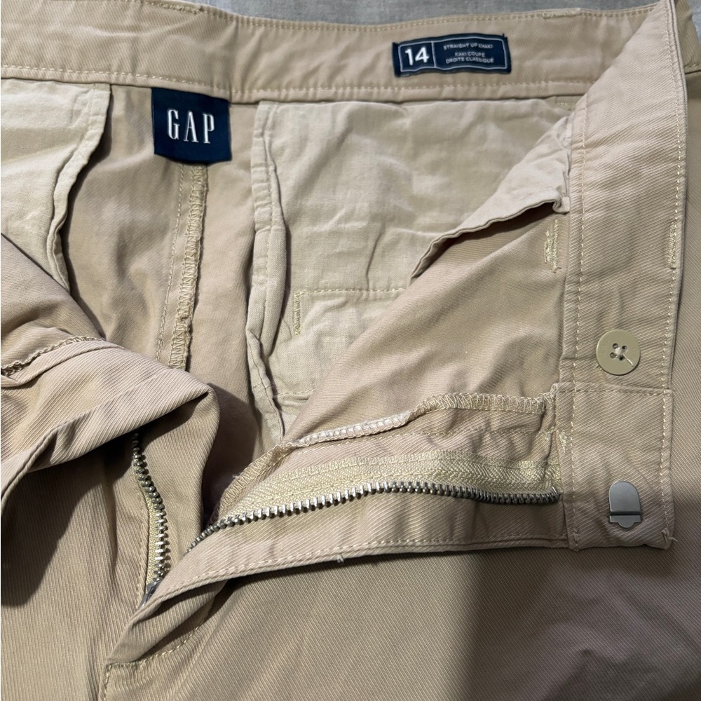 GAP Khaki Trousers with Zip and Button Closure